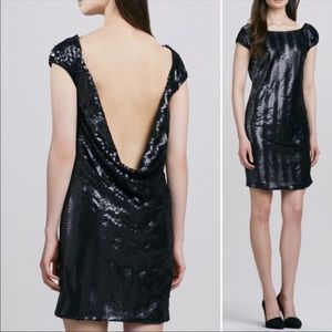 Rachel Zoe Black Sequin Cowlback Clare Mini
